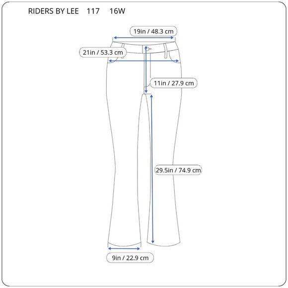 Riders By Lee Womens Jeans 16W Plus Boot Cut Muted Black Denim Zip Fly BOO6E - Picture 2 of 10